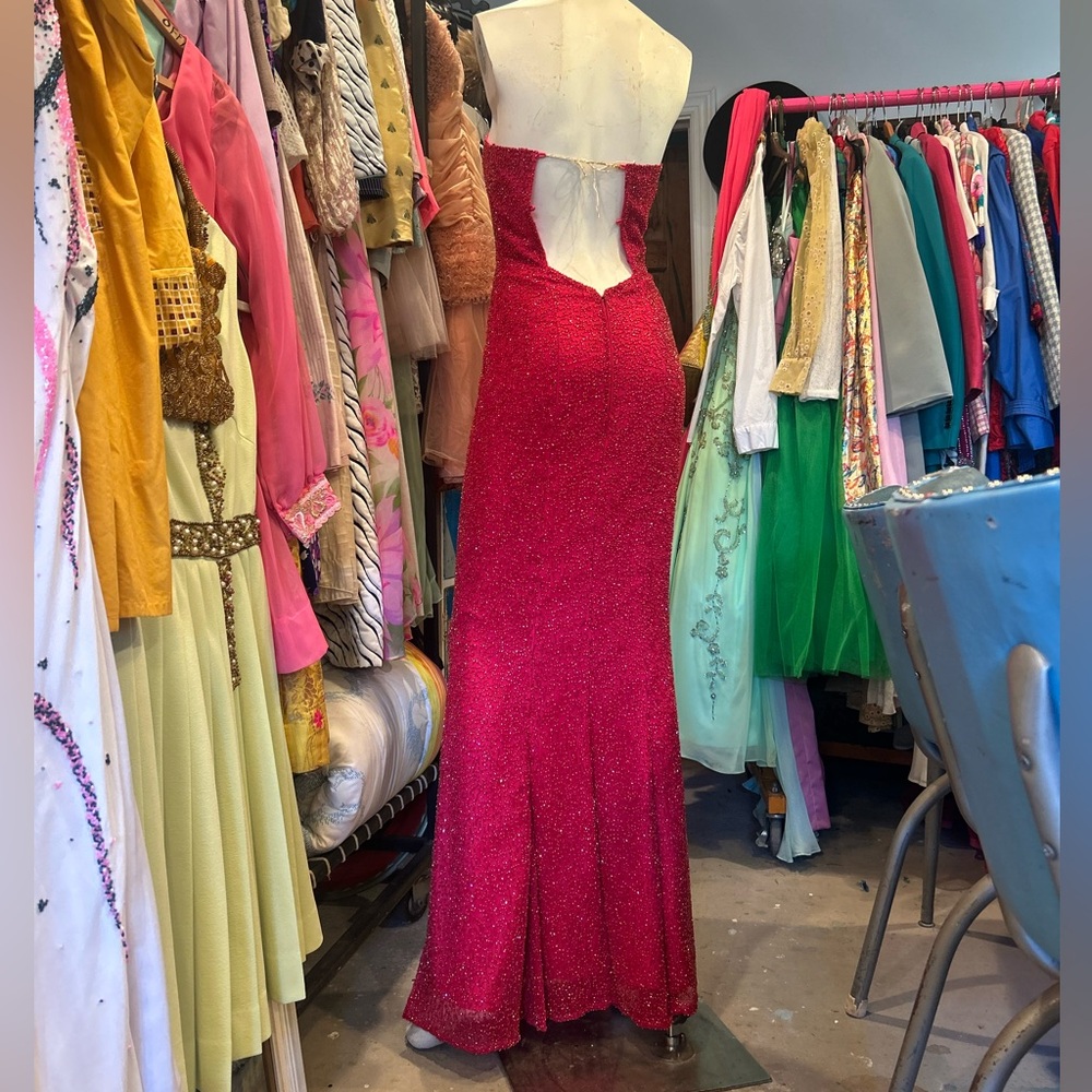 Y2K Raspberry Beaded Gown - Picture 5 of 16